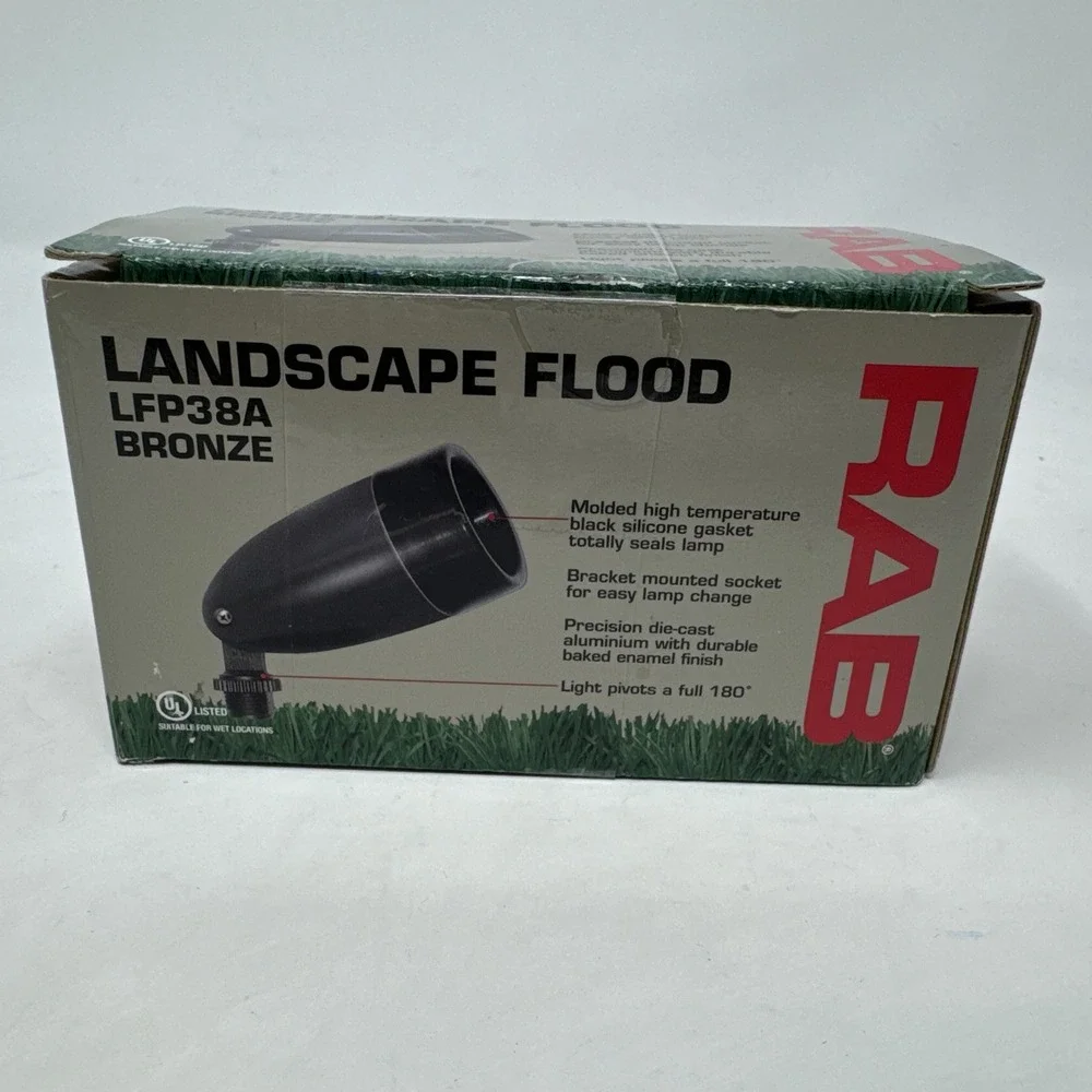 RAB LFP38A 150-Watt Max Par38 Landscape Flood‎ Light Fixture 120-Volt Bronze